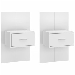 vidaXL Mesitas de noche de pared 2 unidades blancas
