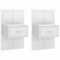 vidaXL Mesitas de noche de pared 2 unidades blancas