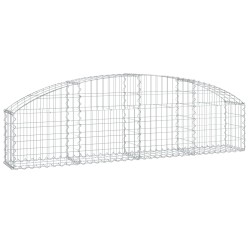 vidaXL Cesta de gaviones forma arco hierro galvanizado 200x30x40/60 cm