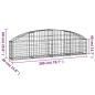 vidaXL Cesta de gaviones forma arco hierro galvanizado 200x30x40/60 cm