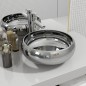 vidaXL Lavabo 40x15 cm cerámica plateado vidaXL Lavabo 40x15 cm cerámica plateado