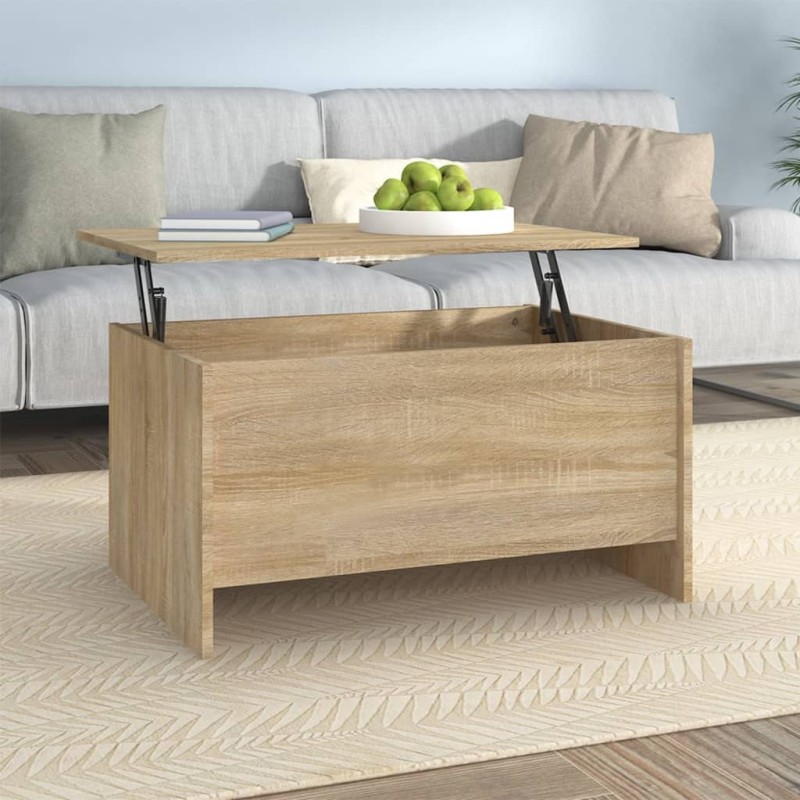 vidaXL Mesa de centro contrachapada roble Sonoma 80x55,5x41,5 cm