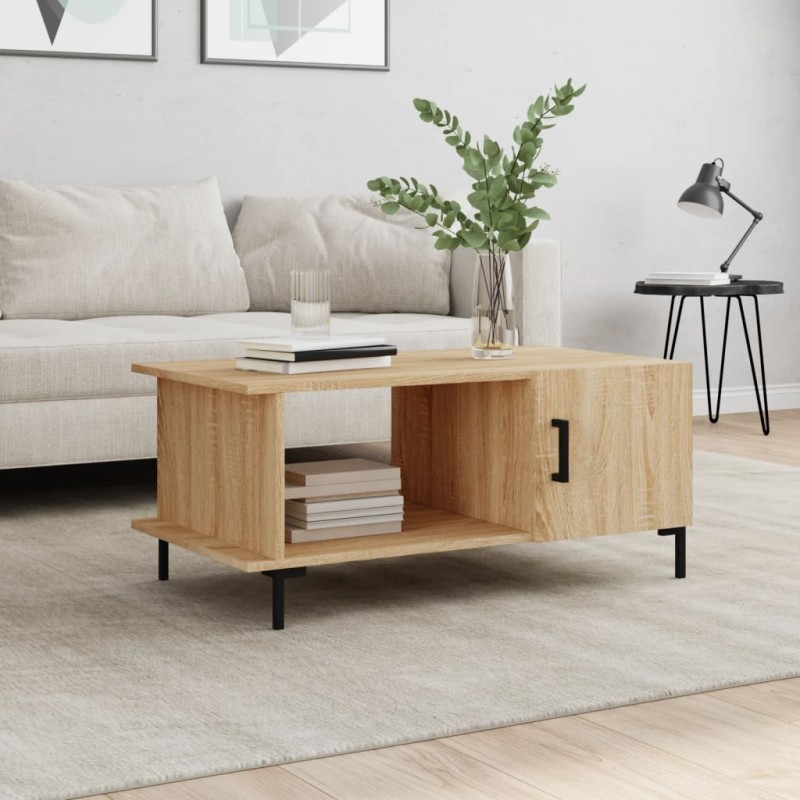 vidaXL Mesa de centro madera contrachapada roble Sonoma 90x50x40 cm vidaXL Mesa de centro madera contrachapada roble Sonoma 90x50x40 cm