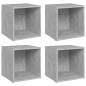 vidaXL Mueble de TV 4uds madera contrachapada gris hormigón 37x35x37cm vidaXL Mueble de TV 4uds madera contrachapada gris hormigón 37x35x37cm