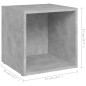 vidaXL Mueble de TV 4uds madera contrachapada gris hormigón 37x35x37cm vidaXL Mueble de TV 4uds madera contrachapada gris hormigón 37x35x37cm