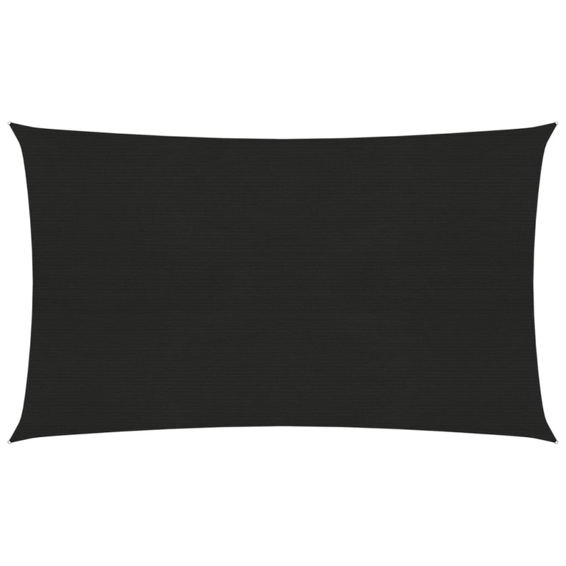 vidaXL Toldo de vela HDPE negro 160 g/m² 2x5 m vidaXL Toldo de vela HDPE negro 160 g/m² 2x5 m