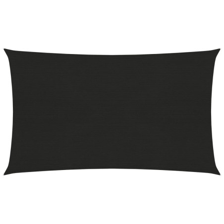 vidaXL Toldo de vela HDPE negro 160 g/m² 2x5 m