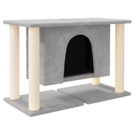 vidaXL Rascador para gatos con postes de sisal gris claro 190 cm