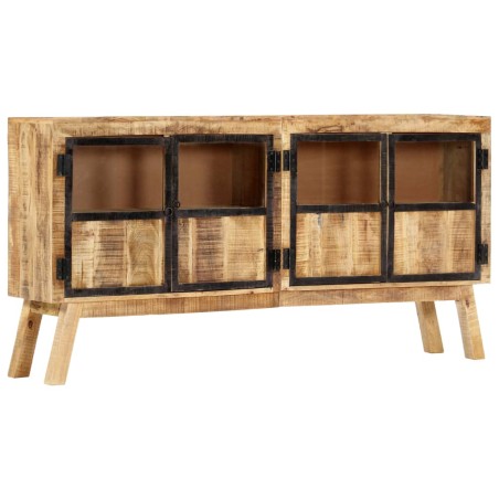 vidaXL Aparador madera maciza mango en bruto marrón negro 160x30x80 cm