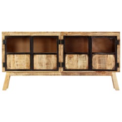 vidaXL Aparador madera maciza mango en bruto marrón negro 160x30x80 cm