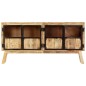vidaXL Aparador madera maciza mango en bruto marrón negro 160x30x80 cm vidaXL Aparador madera maciza mango en bruto marrón negro 160x30x80 cm