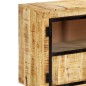 vidaXL Aparador madera maciza mango en bruto marrón negro 160x30x80 cm vidaXL Aparador madera maciza mango en bruto marrón negro 160x30x80 cm
