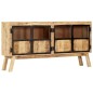 vidaXL Aparador madera maciza mango en bruto marrón negro 160x30x80 cm vidaXL Aparador madera maciza mango en bruto marrón negro 160x30x80 cm