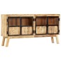 vidaXL Aparador madera maciza mango en bruto marrón negro 160x30x80 cm vidaXL Aparador madera maciza mango en bruto marrón negro 160x30x80 cm