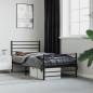 vidaXL Estructura de cama con cabecero y estribo metal negro 100x190cm vidaXL Estructura de cama con cabecero y estribo metal negro 100x190cm