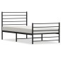 vidaXL Estructura de cama con cabecero y estribo metal negro 100x190cm vidaXL Estructura de cama con cabecero y estribo metal negro 100x190cm