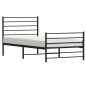 vidaXL Estructura de cama con cabecero y estribo metal negro 100x190cm vidaXL Estructura de cama con cabecero y estribo metal negro 100x190cm