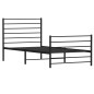 vidaXL Estructura de cama con cabecero y estribo metal negro 100x190cm vidaXL Estructura de cama con cabecero y estribo metal negro 100x190cm