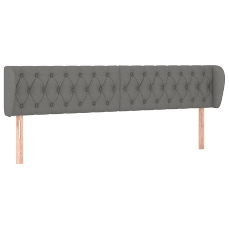vidaXL Cabecero de tela gris oscuro 203x23x78/88 cm