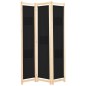 vidaXL Biombo divisor 3 paneles de tela negro 120x170x4 cm