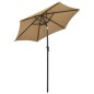 vidaXL Sombrilla con luces LED aluminio gris taupe 200x211 cm vidaXL Sombrilla con luces LED aluminio gris taupe 200x211 cm
