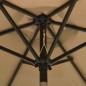 vidaXL Sombrilla con luces LED aluminio gris taupe 200x211 cm vidaXL Sombrilla con luces LED aluminio gris taupe 200x211 cm