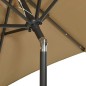 vidaXL Sombrilla con luces LED aluminio gris taupe 200x211 cm vidaXL Sombrilla con luces LED aluminio gris taupe 200x211 cm