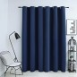 vidaXL Cortina opaca con anillas de metal azul 290x245 cm vidaXL Cortina opaca con anillas de metal azul 290x245 cm
