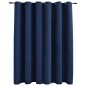 vidaXL Cortina opaca con anillas de metal azul 290x245 cm vidaXL Cortina opaca con anillas de metal azul 290x245 cm