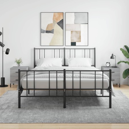 vidaXL Mesitas noche 2 uds madera ingeniería gris Sonoma 40x35x47,5 cm