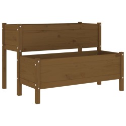 vidaXL Jardinera de madera de pino maciza marrón miel 110x84x75 cm