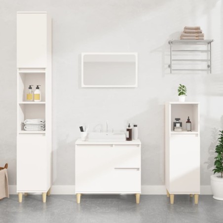 vidaXL Armario de baño madera contrachapada blanco 65x33x60 cm