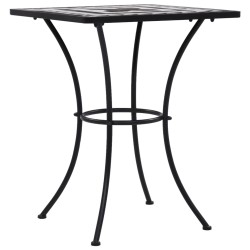 vidaXL Mesa bistró de mosaico cerámica negro y blanco 60 cm