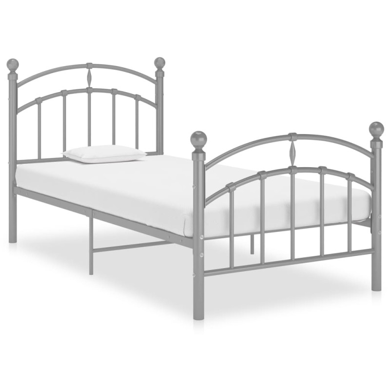 vidaXL Estructura de cama de metal gris 100x200 cm vidaXL Estructura de cama de metal gris 100x200 cm