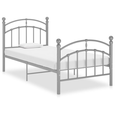 vidaXL Estructura de cama de metal gris 100x200 cm