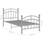 vidaXL Estructura de cama de metal gris 100x200 cm vidaXL Estructura de cama de metal gris 100x200 cm