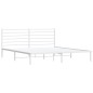 vidaXL Estructura de cama de metal con cabecero blanco 183x213 cm vidaXL Estructura de cama de metal con cabecero blanco 183x213 cm