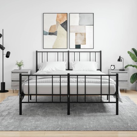 vidaXL Mesita de noche 2 uds madera ingeniería gris Sonoma 40x35x50 cm