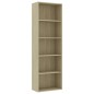 vidaXL Estantería de 5 niveles madera contrachapada roble 60x30x189cm vidaXL Estantería de 5 niveles madera contrachapada roble 60x30x189cm