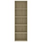 vidaXL Estantería de 5 niveles madera contrachapada roble 60x30x189cm vidaXL Estantería de 5 niveles madera contrachapada roble 60x30x189cm