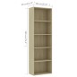 vidaXL Estantería de 5 niveles madera contrachapada roble 60x30x189cm vidaXL Estantería de 5 niveles madera contrachapada roble 60x30x189cm