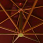 vidaXL Sombrilla colgante con palo madera maciza abeto terracota 3x3 m