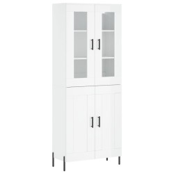 vidaXL Aparador alto madera contrachapada blanco brillo 69,5x34x180 cm