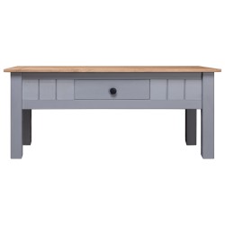 vidaXL Mesa de centro de madera de pino estilo Panamá gris 100x60x45cm