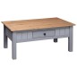 vidaXL Mesa de centro de madera de pino estilo Panamá gris 100x60x45cm vidaXL Mesa de centro de madera de pino estilo Panamá gris 100x60x45cm