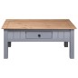 vidaXL Mesa de centro de madera de pino estilo Panamá gris 100x60x45cm vidaXL Mesa de centro de madera de pino estilo Panamá gris 100x60x45cm