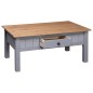 vidaXL Mesa de centro de madera de pino estilo Panamá gris 100x60x45cm vidaXL Mesa de centro de madera de pino estilo Panamá gris 100x60x45cm