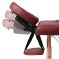 Mesa camilla de masaje de madera plegable de tres cuerpos rojos Mesa camilla de masaje de madera plegable de tres cuerpos rojos