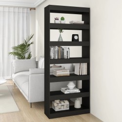 vidaXL Estantería/divisor madera de ingeniería negro 80x30x198 cm