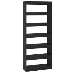vidaXL Estantería/divisor madera de ingeniería negro 80x30x198 cm